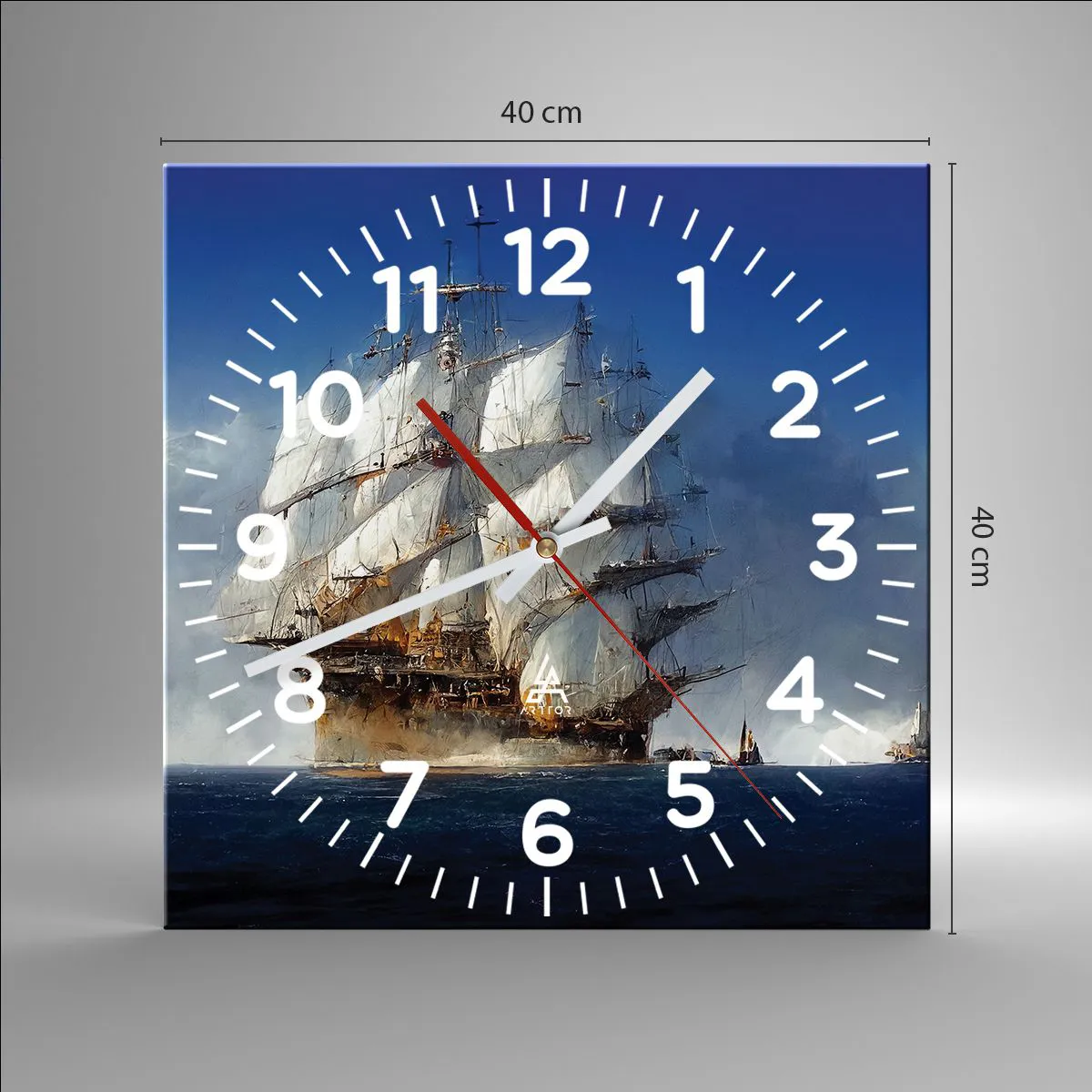 Wanduhr - Glasuhr - Der große Ruhm! - 40x40 cm