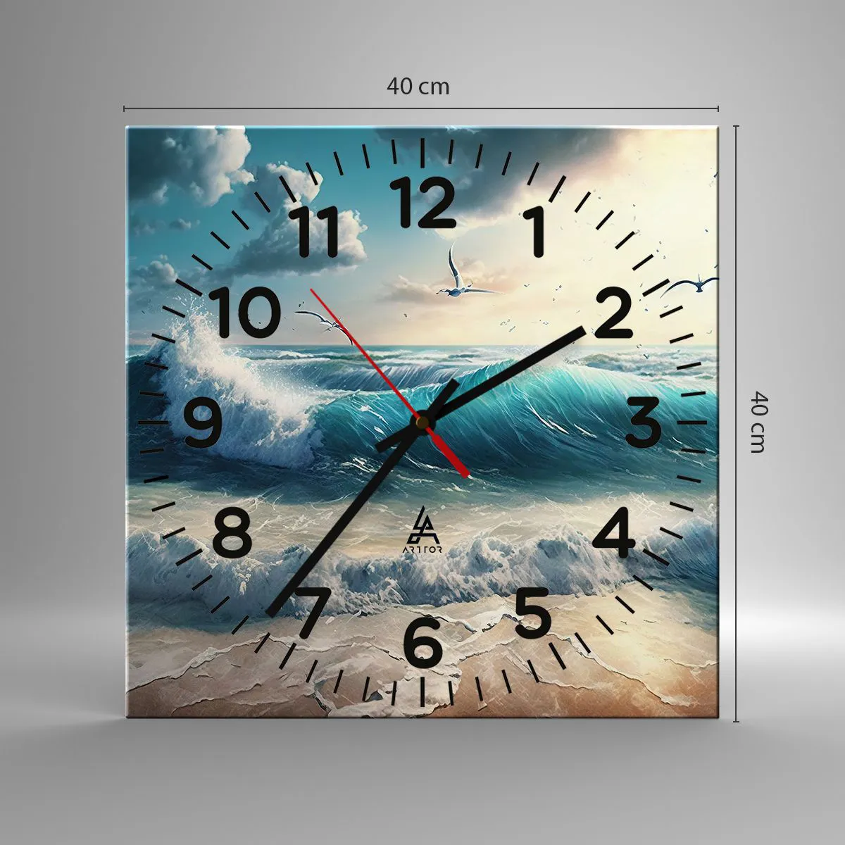 Reloj de pared - Reloj de vidrio - La brisa solo para ti - 40x40 cm
