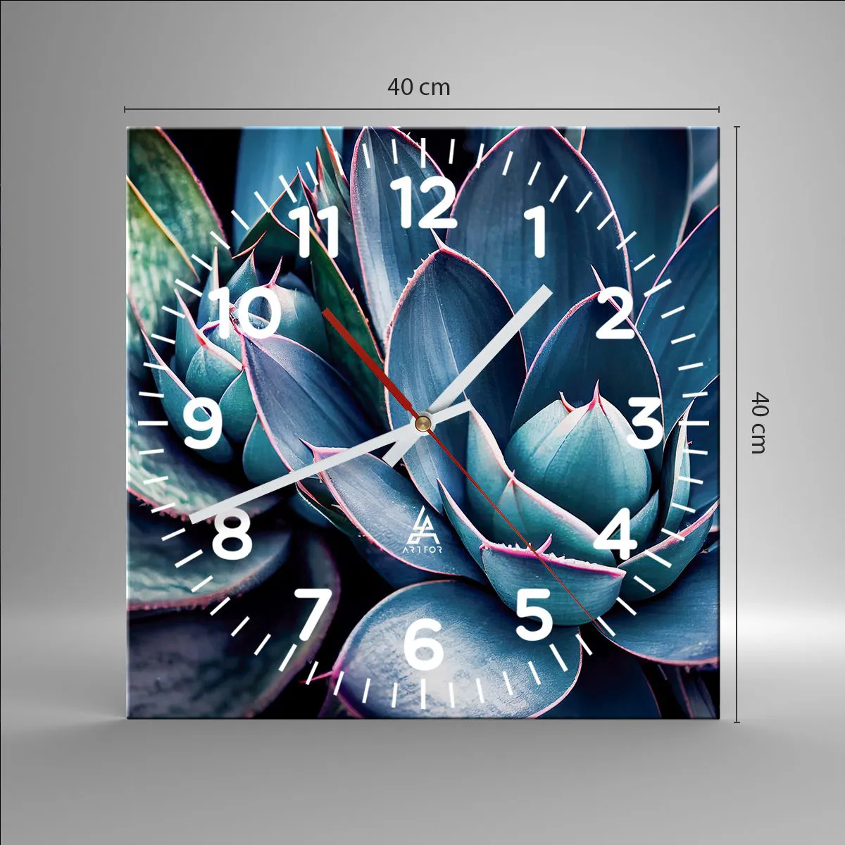 Relógio de parede - Relógio em vidro - Força vital - 40x40 cm