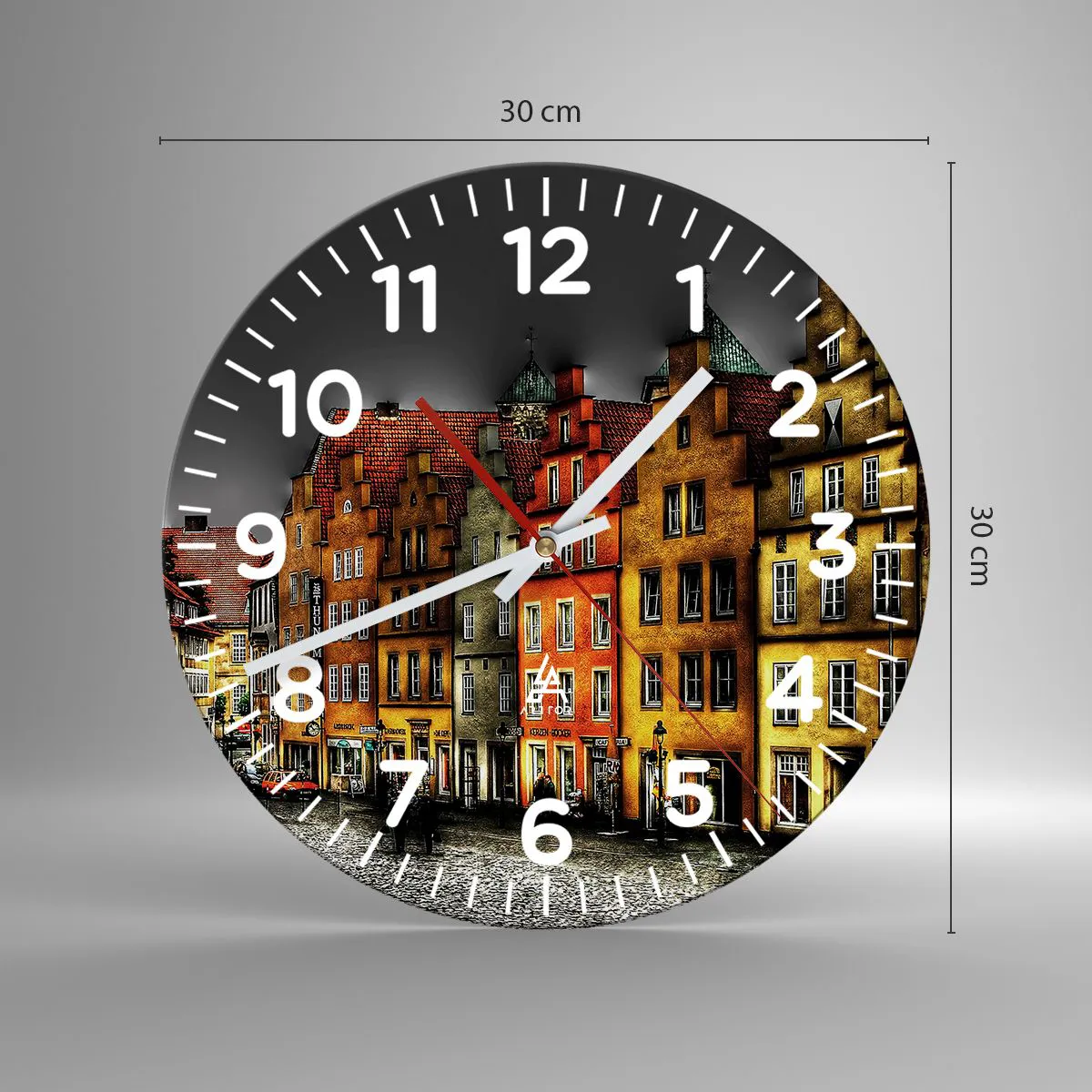 Ceas de perete - Ceas pe sticlă - Doar o trăsură fermecată mai lipsește - 30x30 cm