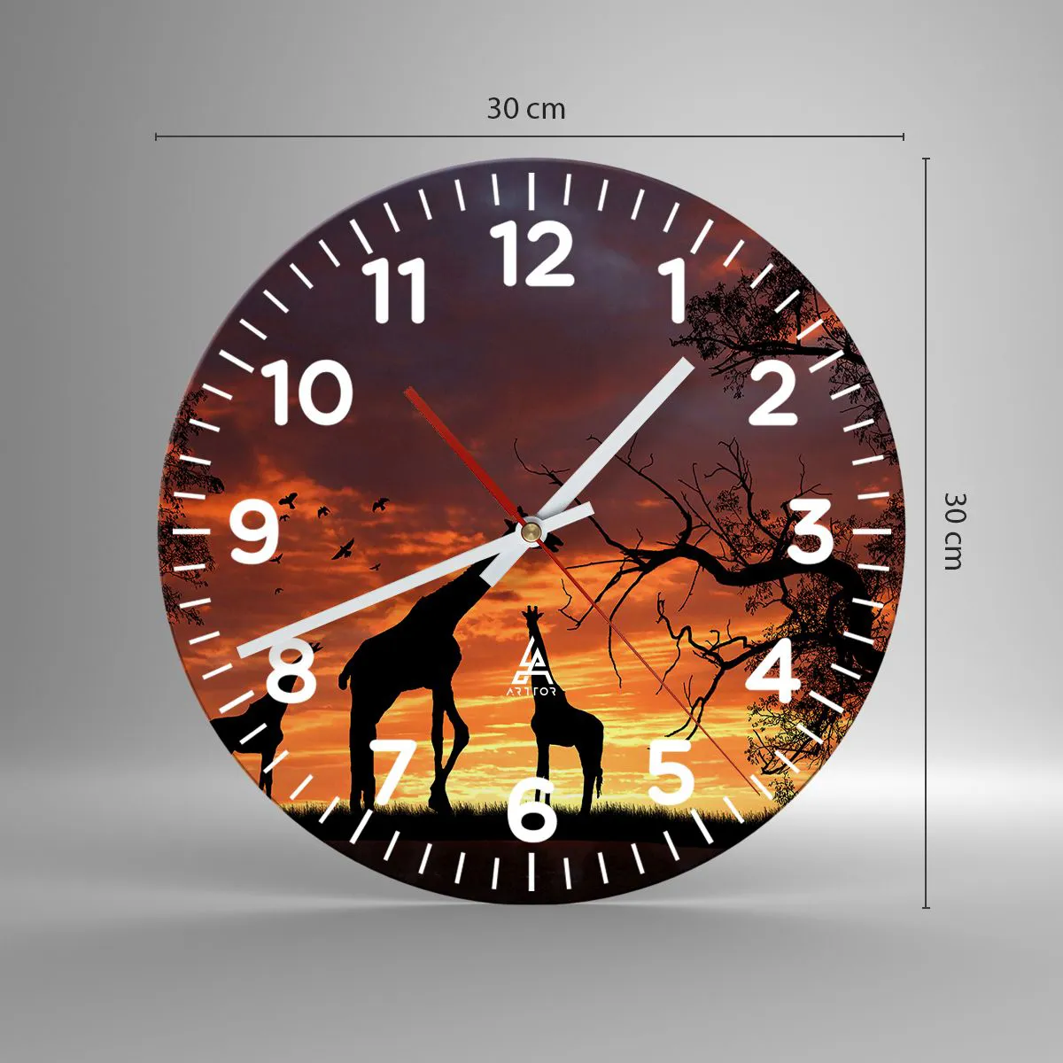 Wanduhr - Glasuhr - Ein kleines Abendessen mit deinen Liebsten - 30x30 cm