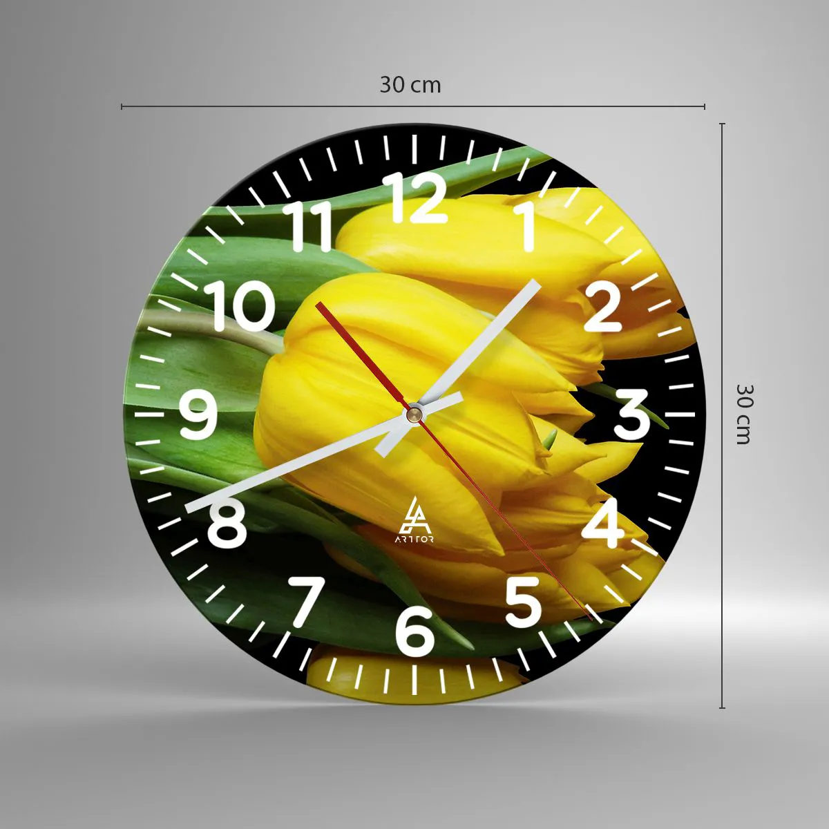 Reloj de pared - Reloj de vidrio - Resucitado de puro sol - 30x30 cm
