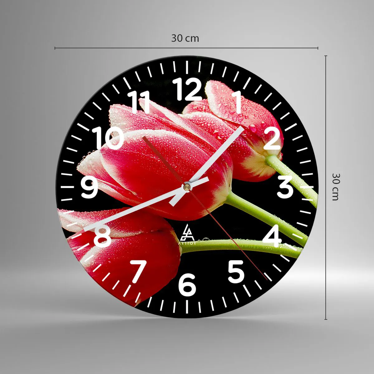 Ceas de perete - Ceas pe sticlă - Promisiunea unei iubiri pure - 30x30 cm
