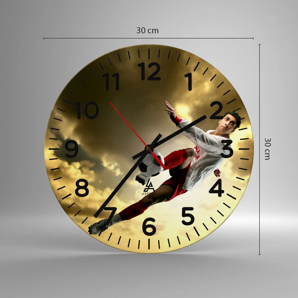 Relógio de parede - Relógio em vidro - O céu do futebol - 30x30 cm