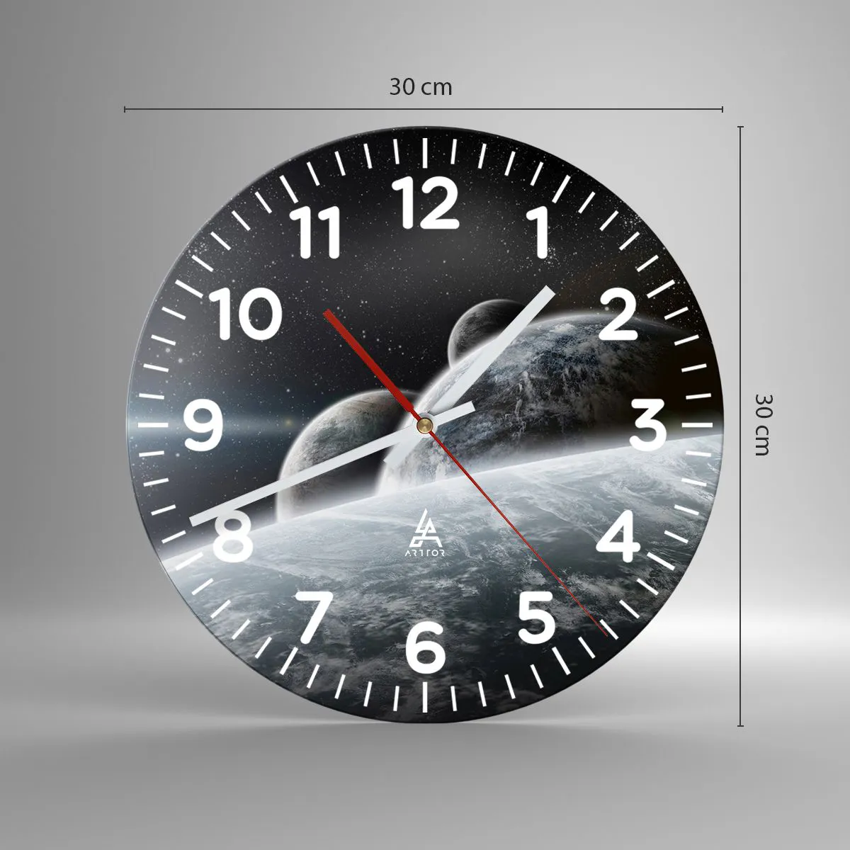 Wanduhr - Glasuhr - Kosmische Musik der Sphären - 30x30 cm