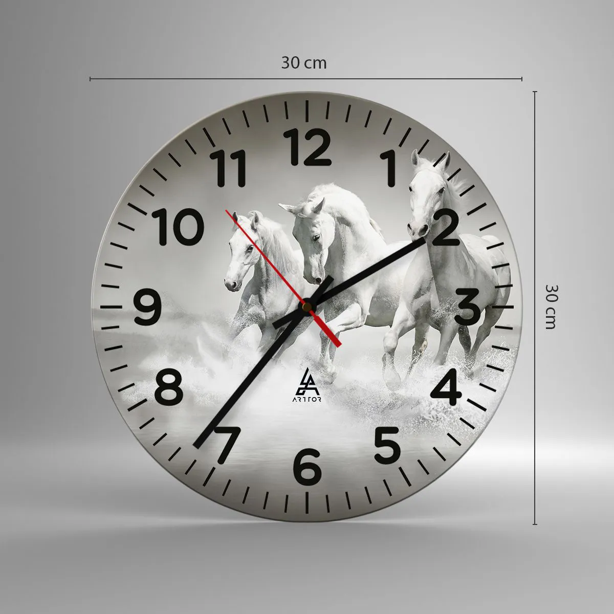 Wanduhr - Glasuhr - Weißer Wahnsinn - 30x30 cm