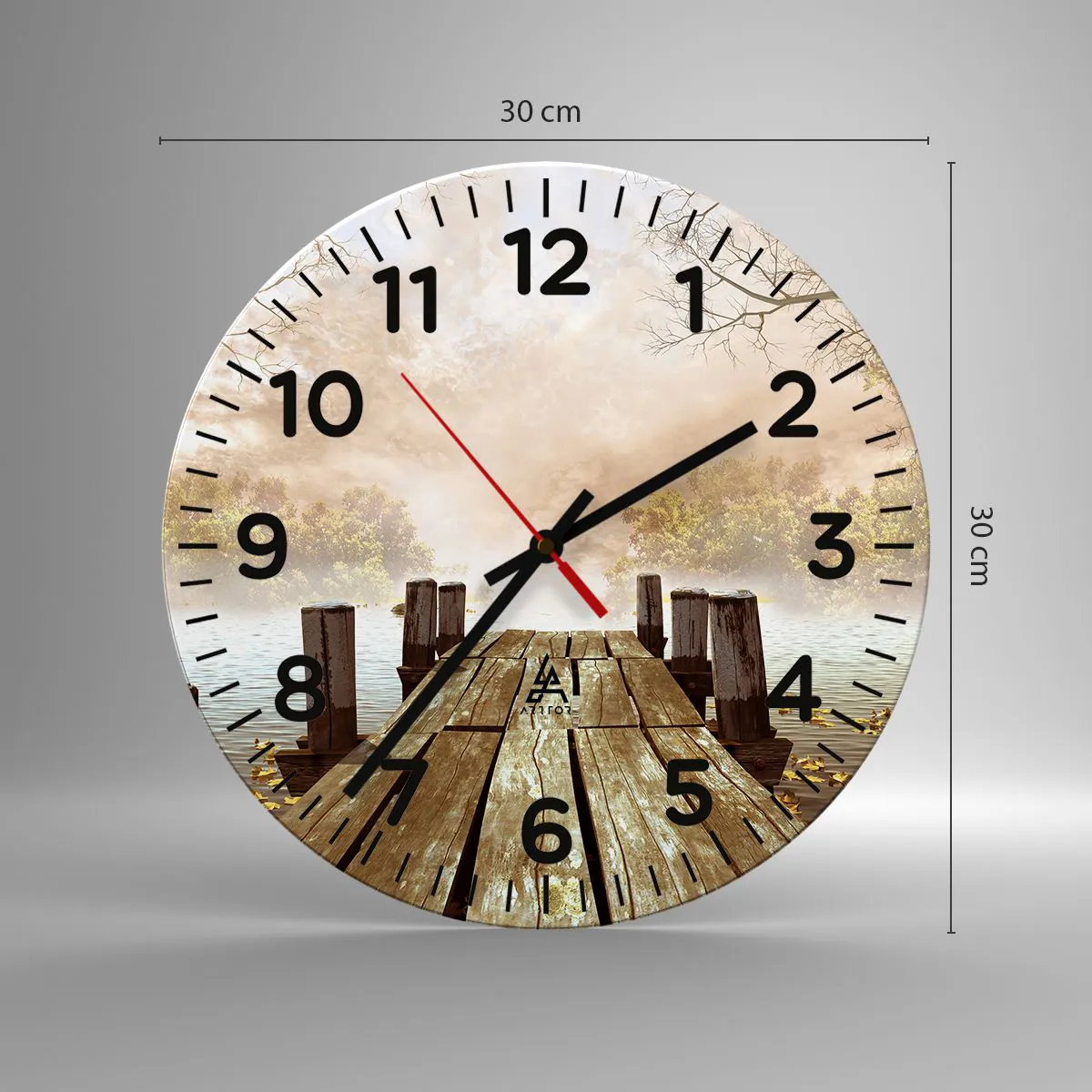Wall clock - Clock on glass - Gentle Sadness of Autumn - 30x30 cm