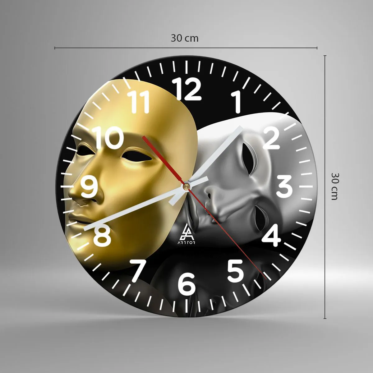 Wandklok - Klok - Het leven is theater - 30x30 cm