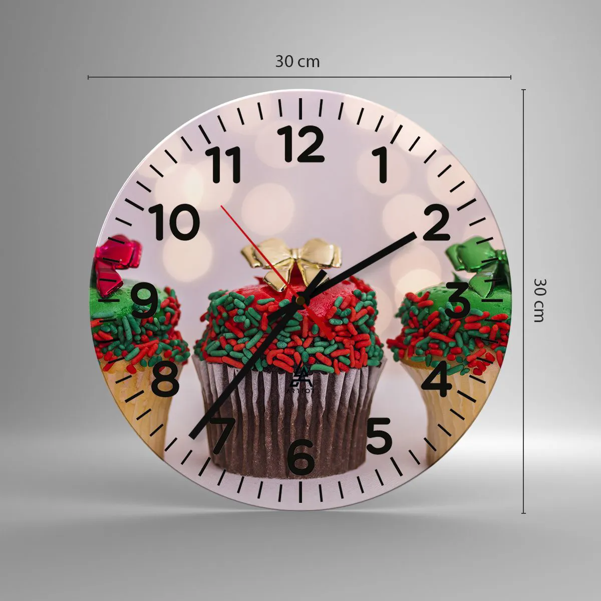 Zegar ścienny - Słodyczy po kokardę - 30x30 cm