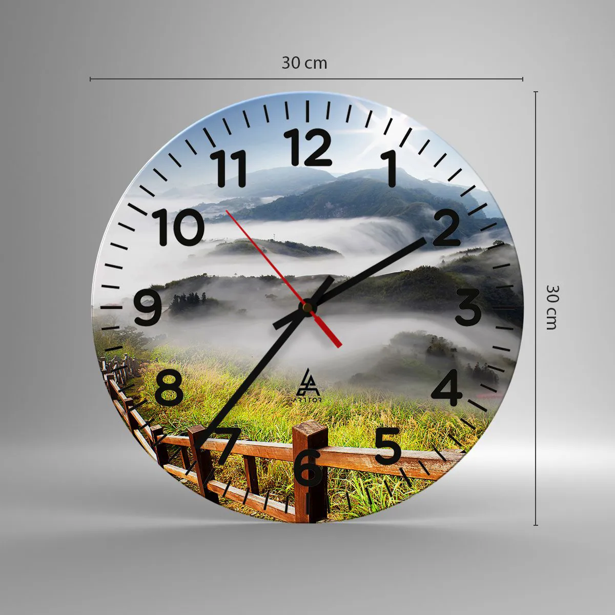 Vægur, Uret - Vævet mod blænding og tåge - 30x30 cm