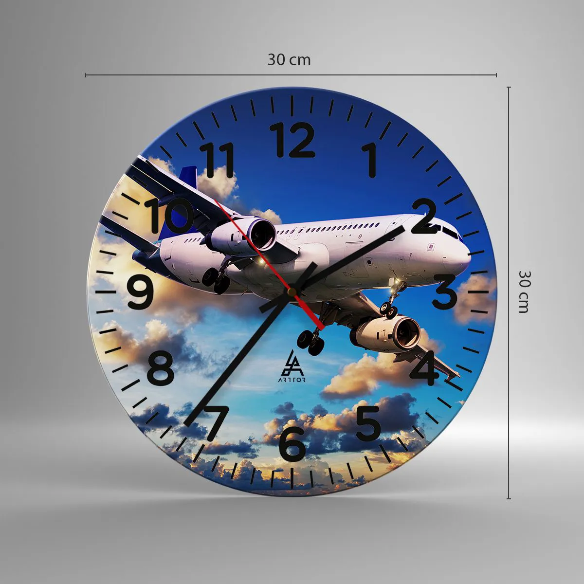 Wandklok - Klok - Een reis in wit en blauw - 30x30 cm