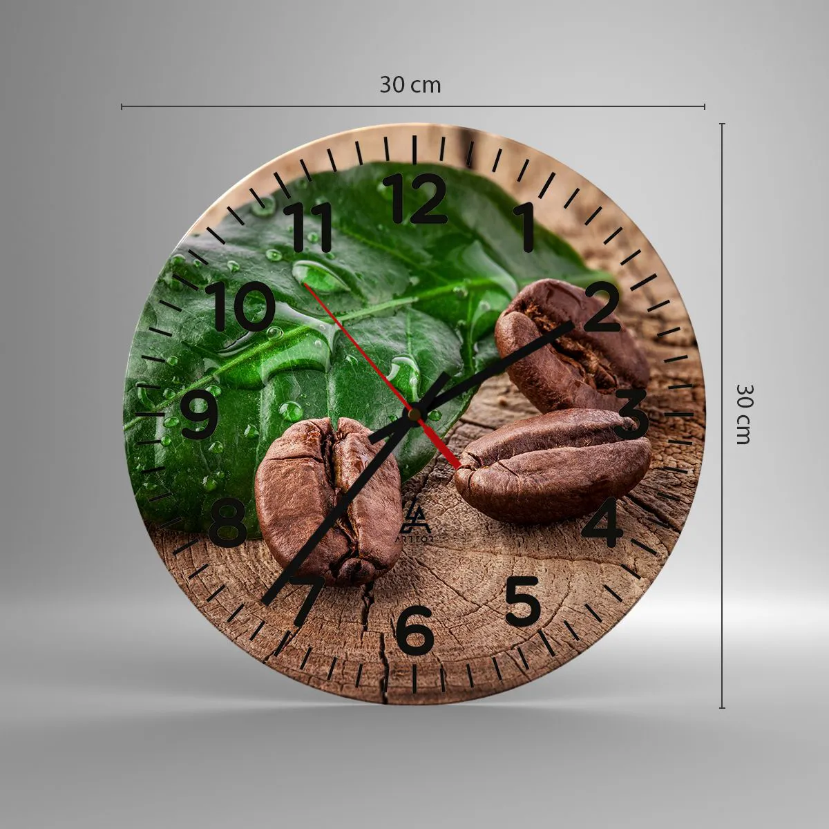 Reloj de pared - Reloj de vidrio - El auténtico y negro - 30x30 cm
