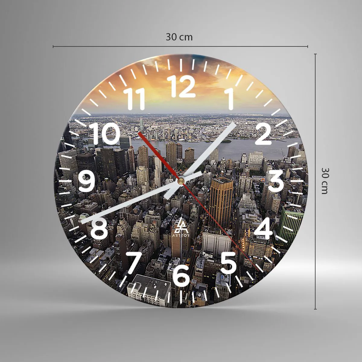 Orologio da parete - Orologio in Vetro - Il cuore pulsante dei nostri tempi - 30x30 cm