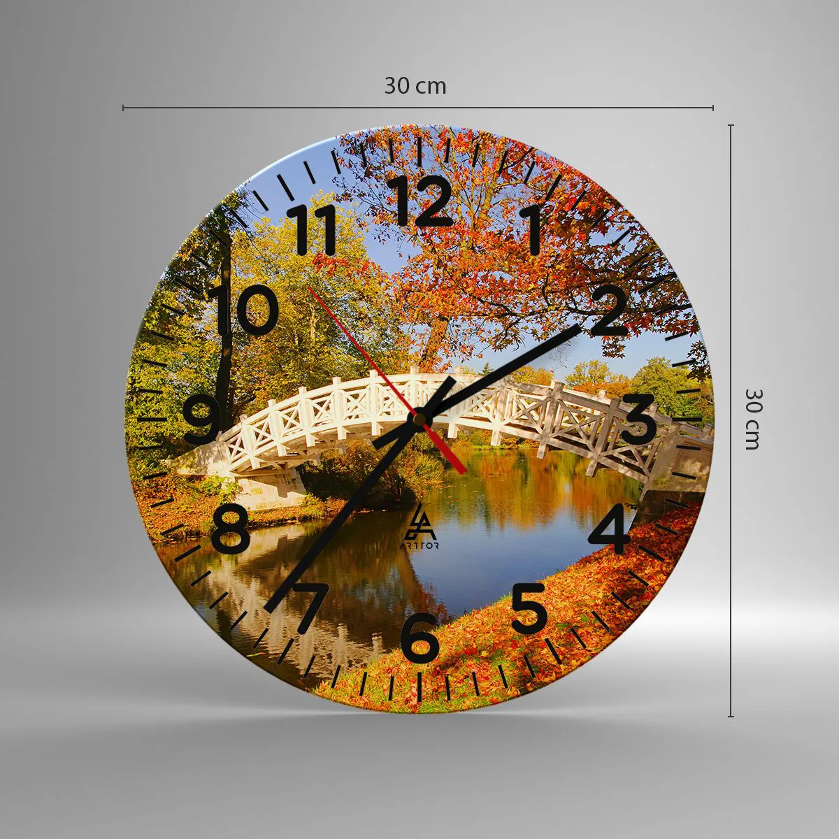 Wanduhr - Glasuhr - Auf der weißen Seufzerbrücke - 30x30 cm