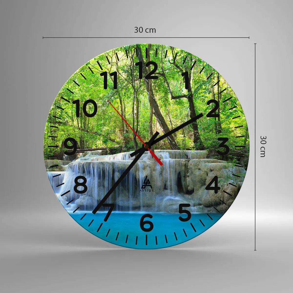 Orologio da parete - Orologio in Vetro - Annegare nel turchese e nel verde - 30x30 cm