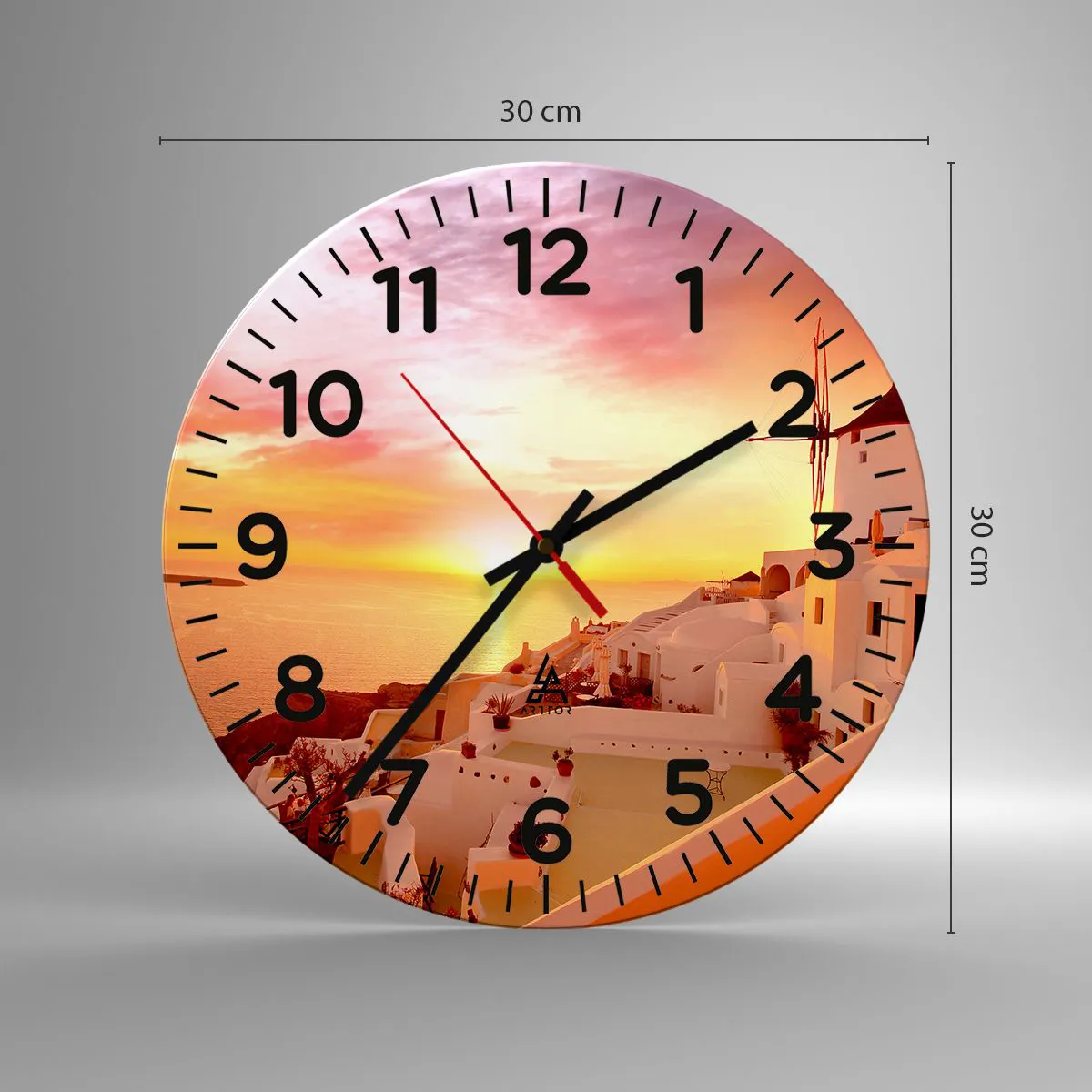 Orologio da parete - Orologio in Vetro - Sciogliersi nel bianco e nell'oro - 30x30 cm