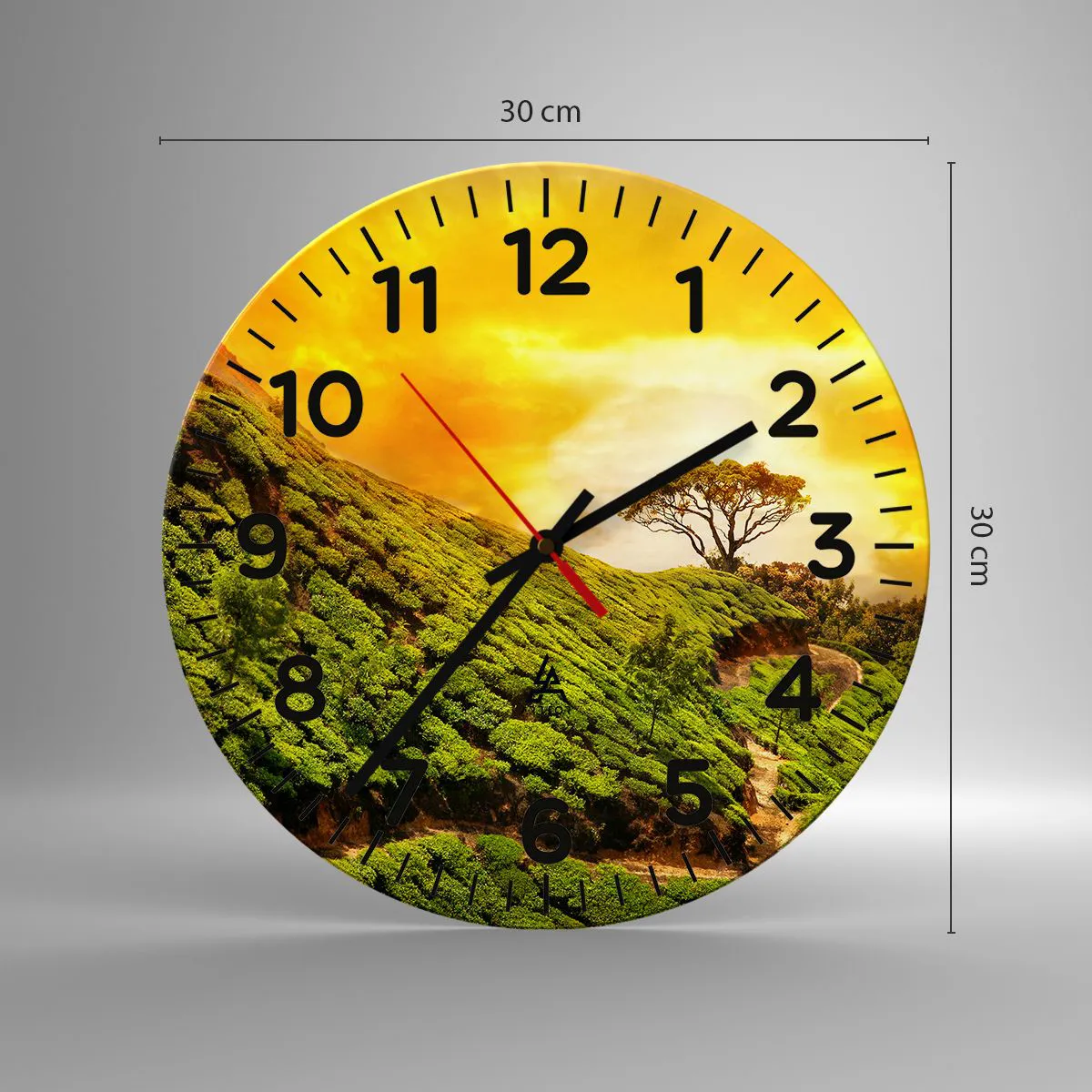 Vægur, Uret - En snoet sti, en grøn skråning - 30x30 cm