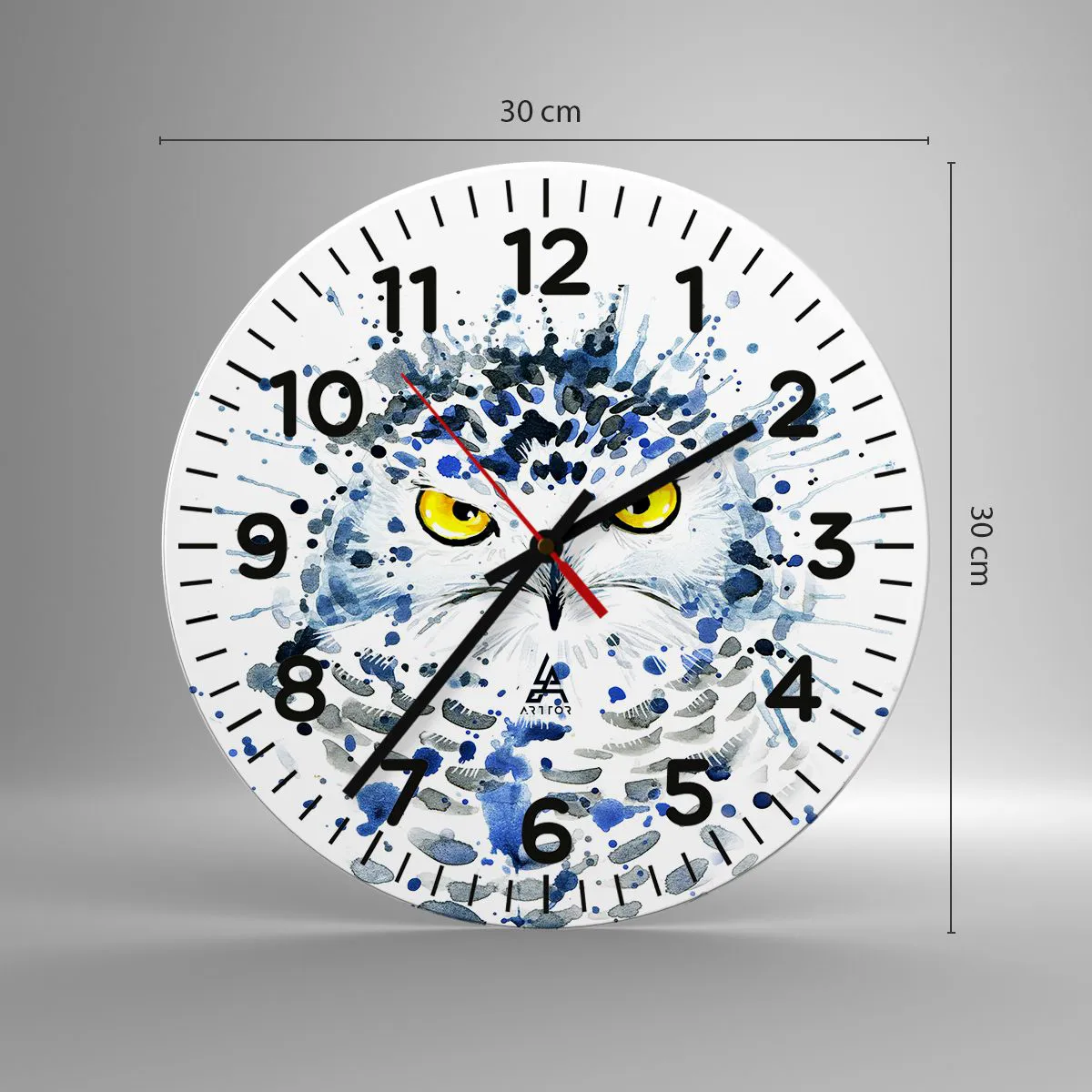 Reloj de pared - Reloj de vidrio - Directo a los ojos - 30x30 cm
