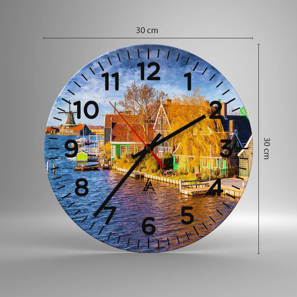 Ceas de perete - Ceas pe sticlă - Neschimbat de secole - 30x30 cm