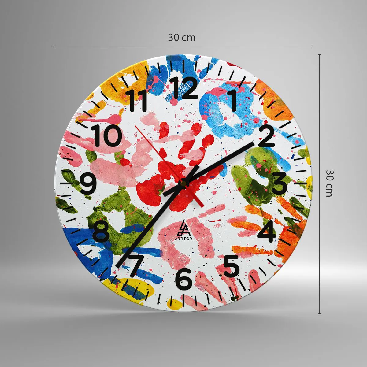 Relógio de parede - Relógio em vidro - Siga os passos - 30x30 cm