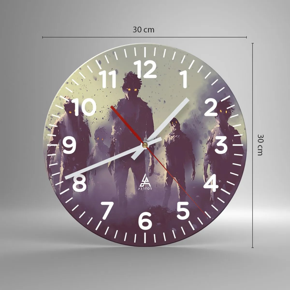 Zegar ścienny - Uważaj! Nadchodzą - 30x30 cm