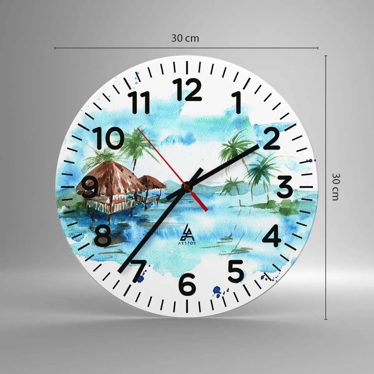 Wanduhr - Glasuhr - Irgendwo im Pazifik - 30x30 cm