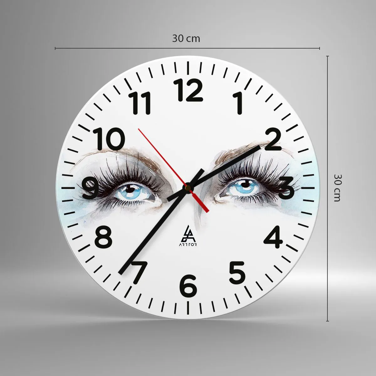 Wall clock - Clock on glass - Eyes ofaAn Angel? - 30x30 cm