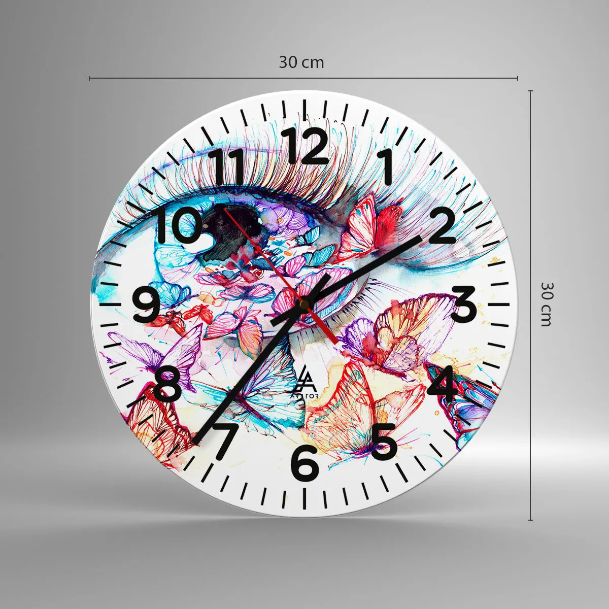 Ceas de perete - Ceas pe sticlă - Ochi de basm - 30x30 cm