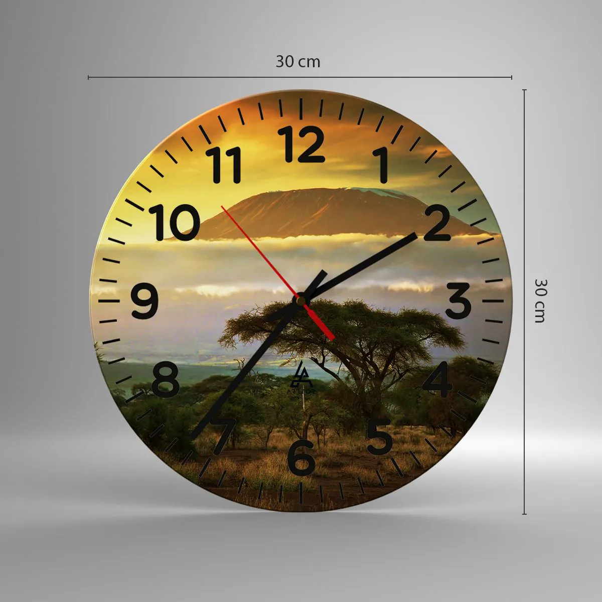 Ceas de perete - Ceas pe sticlă - Visul unui călător - 30x30 cm