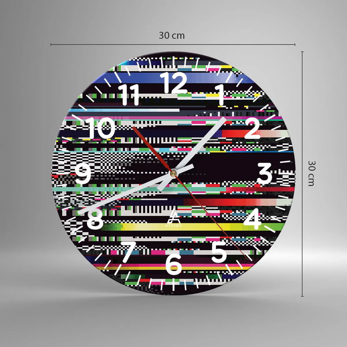 Ceas de perete - Ceas pe sticlă - Imaginea controlată a realității - 30x30 cm