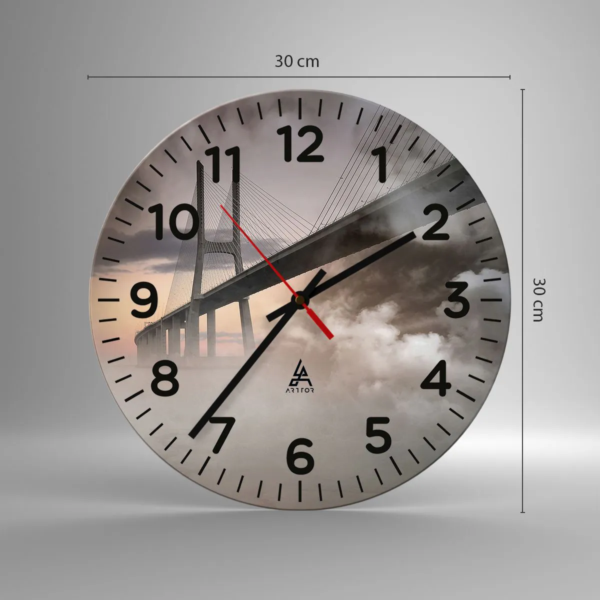 Relógio de parede - Relógio em vidro - No rio que não existe - 30x30 cm