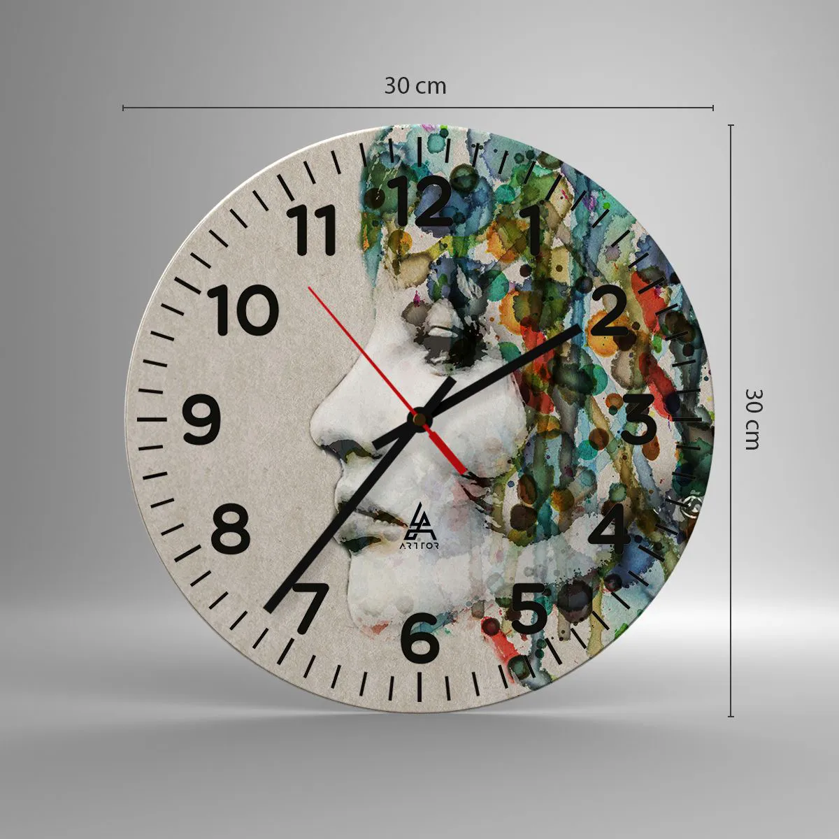 Vægur, Uret - Hun kom ud af den grå - 30x30 cm