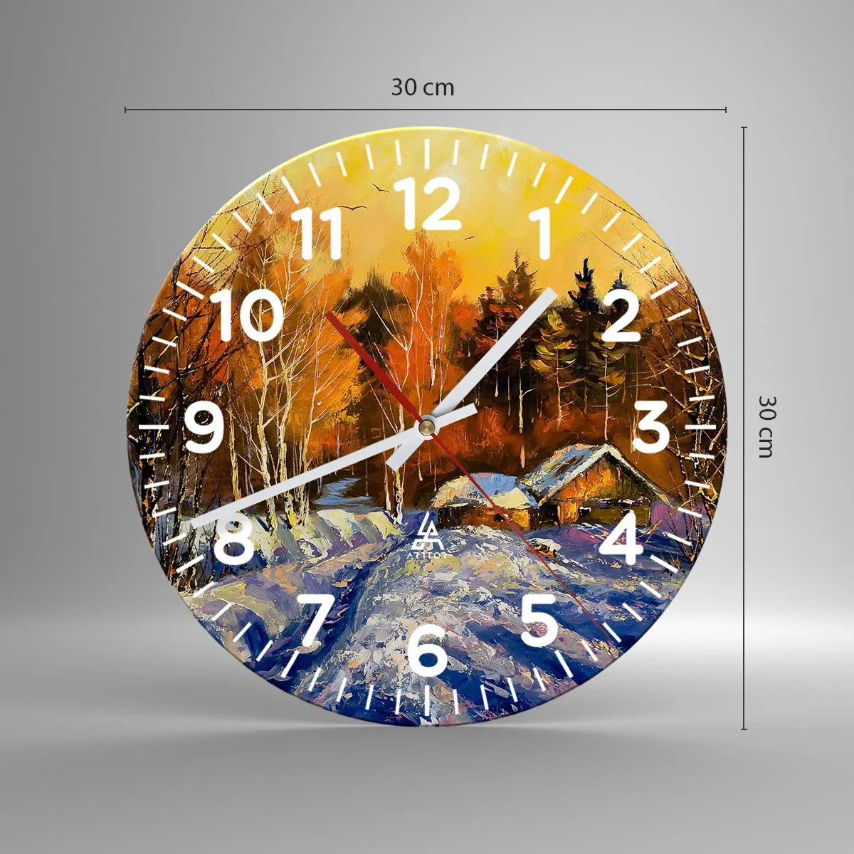 Vægur, Uret - Vinterindtryk i solen - 30x30 cm