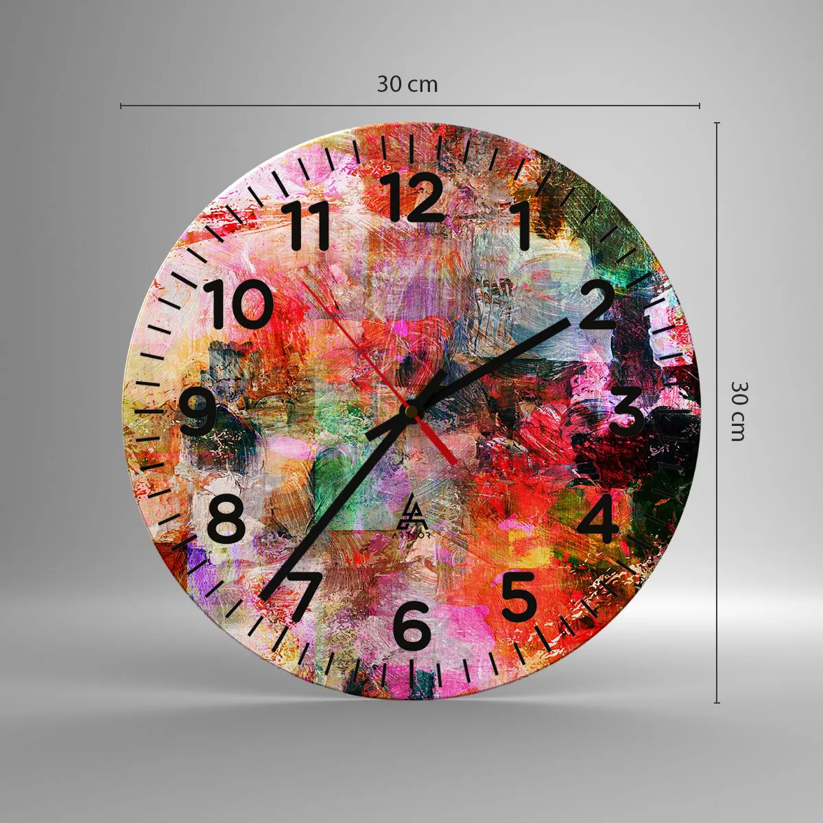 Ceas de perete - Ceas pe sticlă - O călătorie prin roz - 30x30 cm