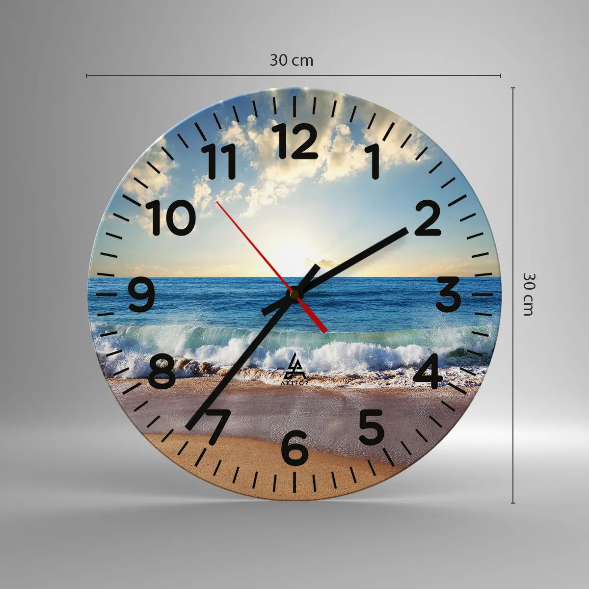 Relógio de parede - Relógio em vidro - Movimento e quietude ao mesmo tempo - 30x30 cm