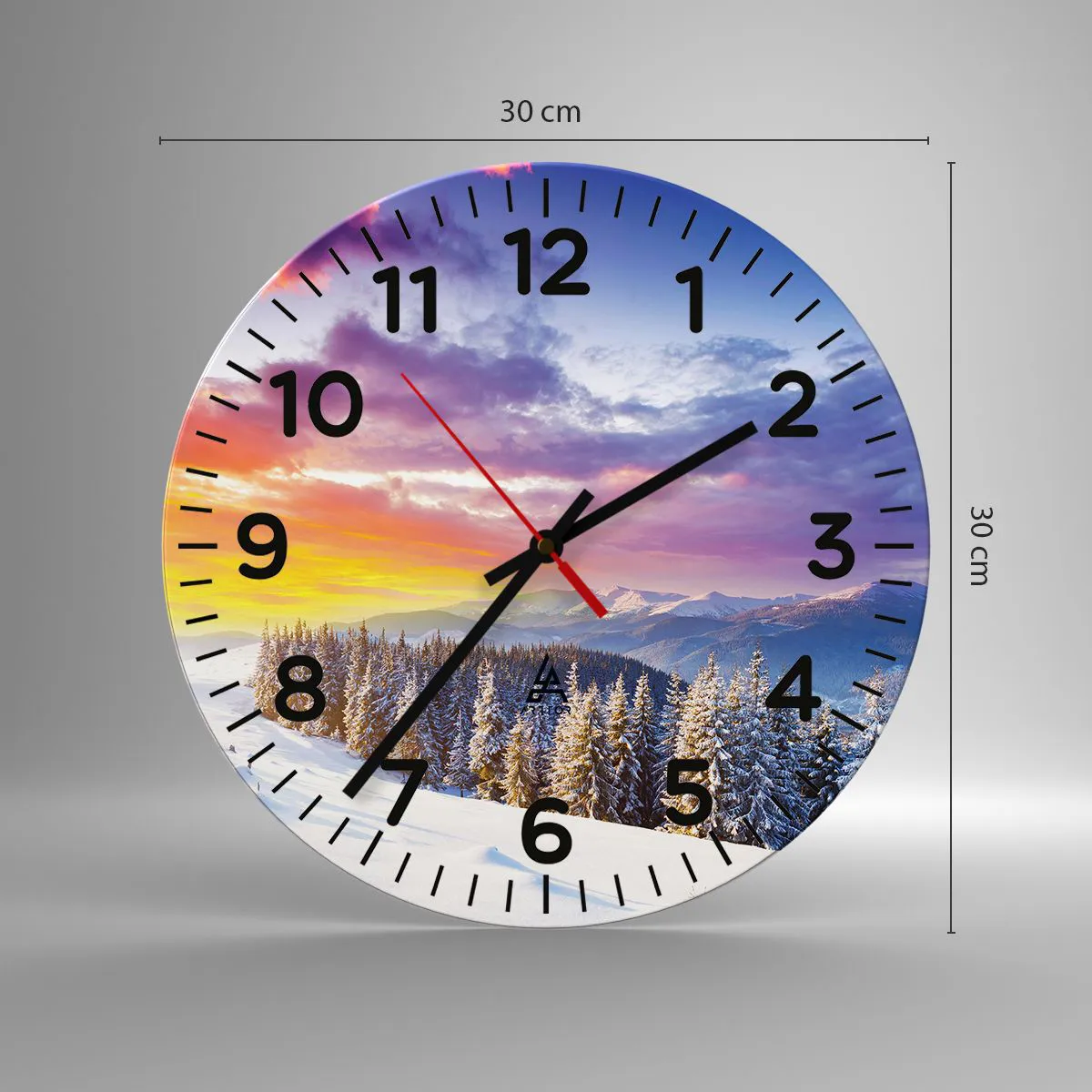 Reloj de pared - Reloj de vidrio - Día blanco - 30x30 cm
