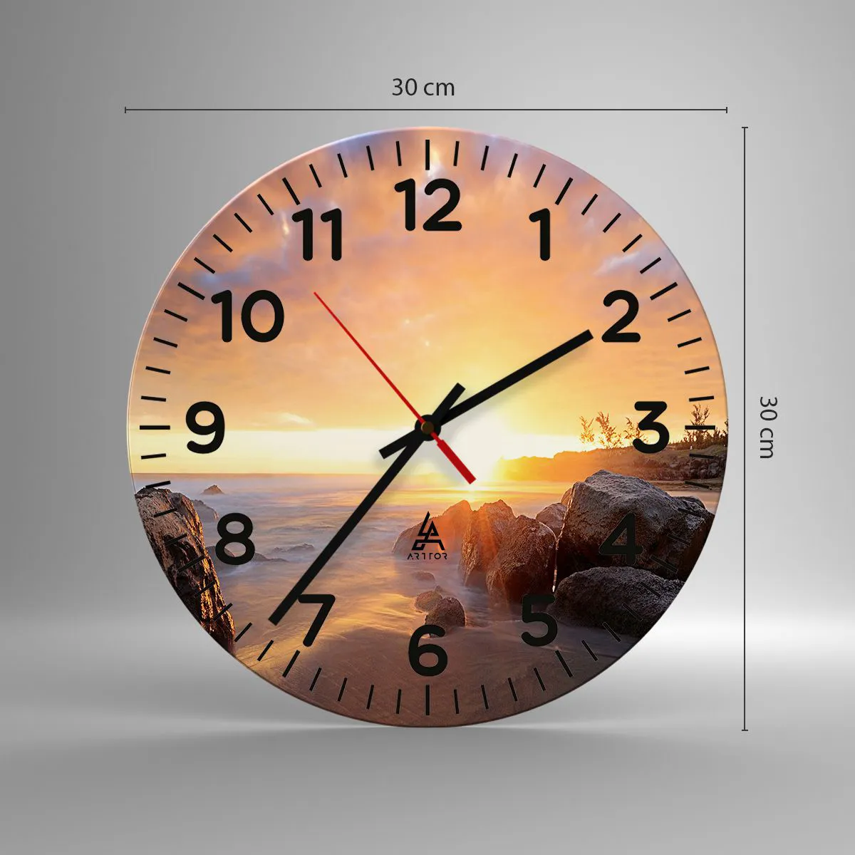 Vægur, Uret - En lysende aftenbrise - 30x30 cm