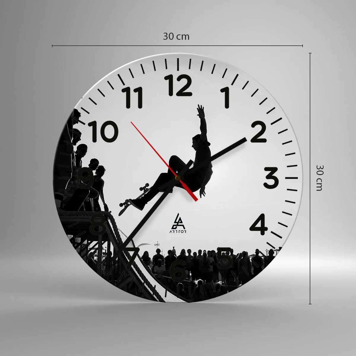 Relógio de parede - Relógio em vidro - Protagonistas e espectadores - 30x30 cm