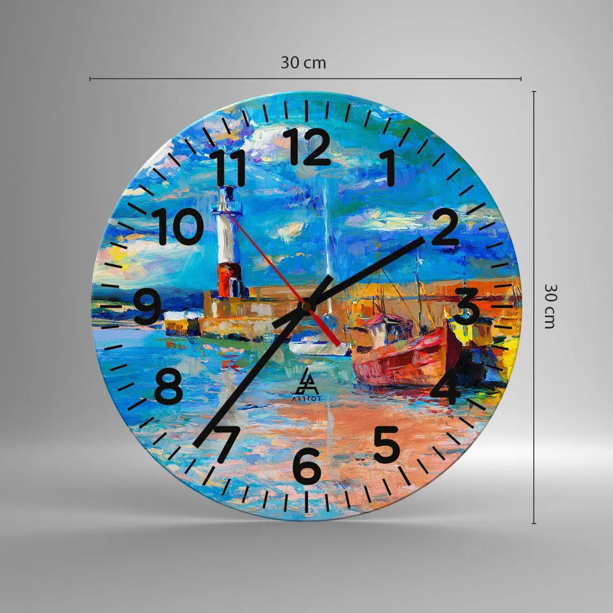 Falióra, Óra - Egy délután a szivárványos öbölben - 30x30 cm