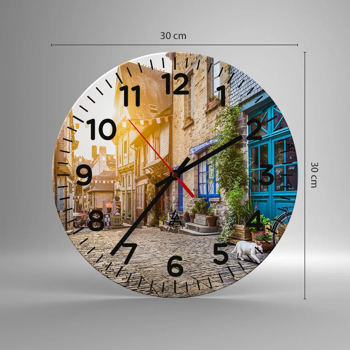 Wanduhr - Glasuhr - Der weiße Geist der Stadt - 30x30 cm