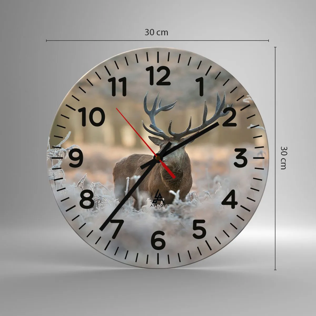 Wanduhr - Glasuhr - Ein flotter Morgen - 30x30 cm