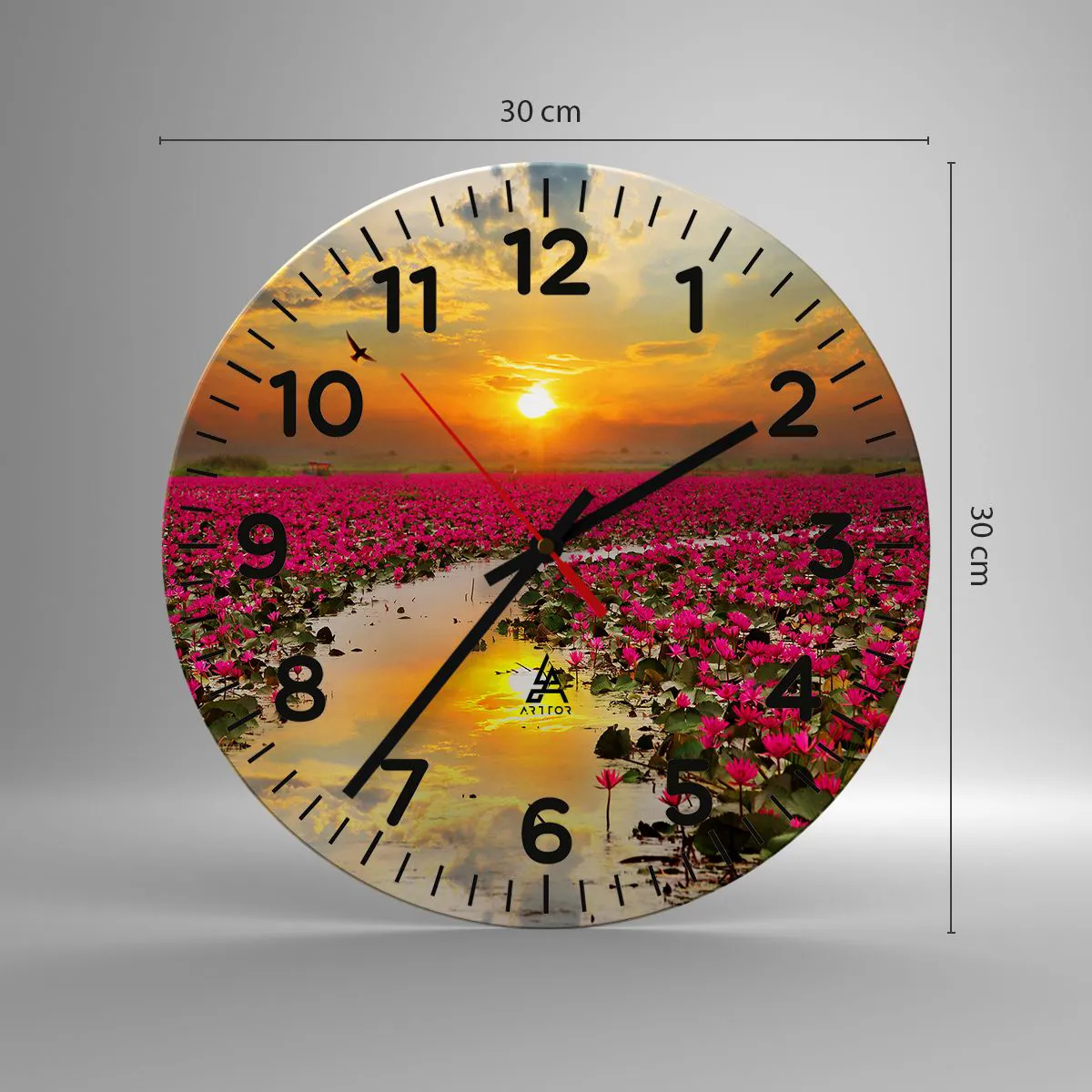 Ceas de perete - Ceas pe sticlă - Viața secretă a lacului - 30x30 cm