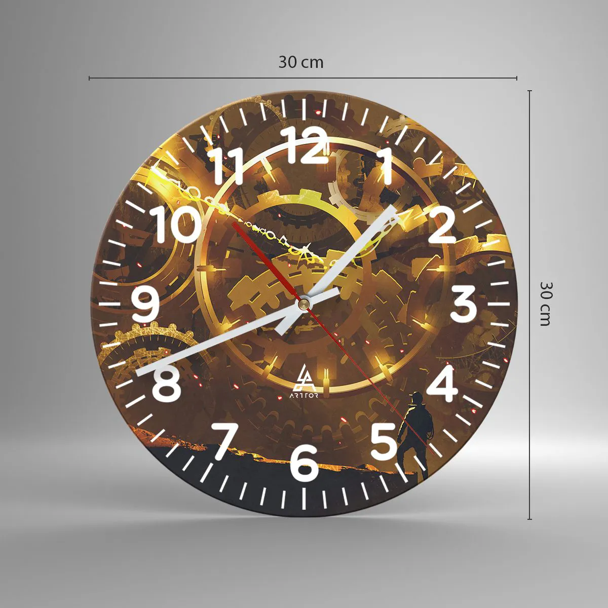 Wall clock - Clock on glass - At the Beginning of Time - 30x30 cm