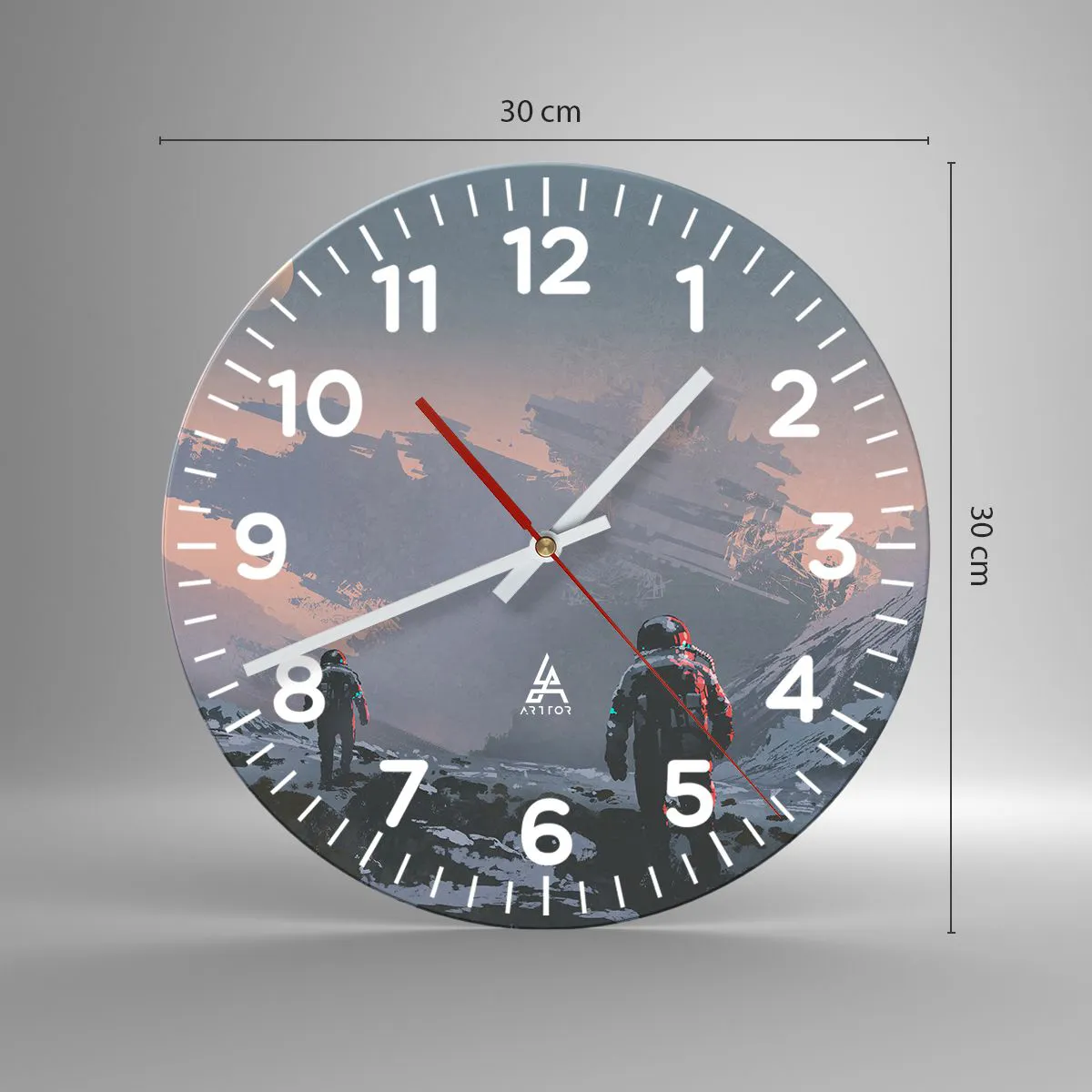 Ceas de perete - Ceas pe sticlă - Sub o stea necunoscută - 30x30 cm