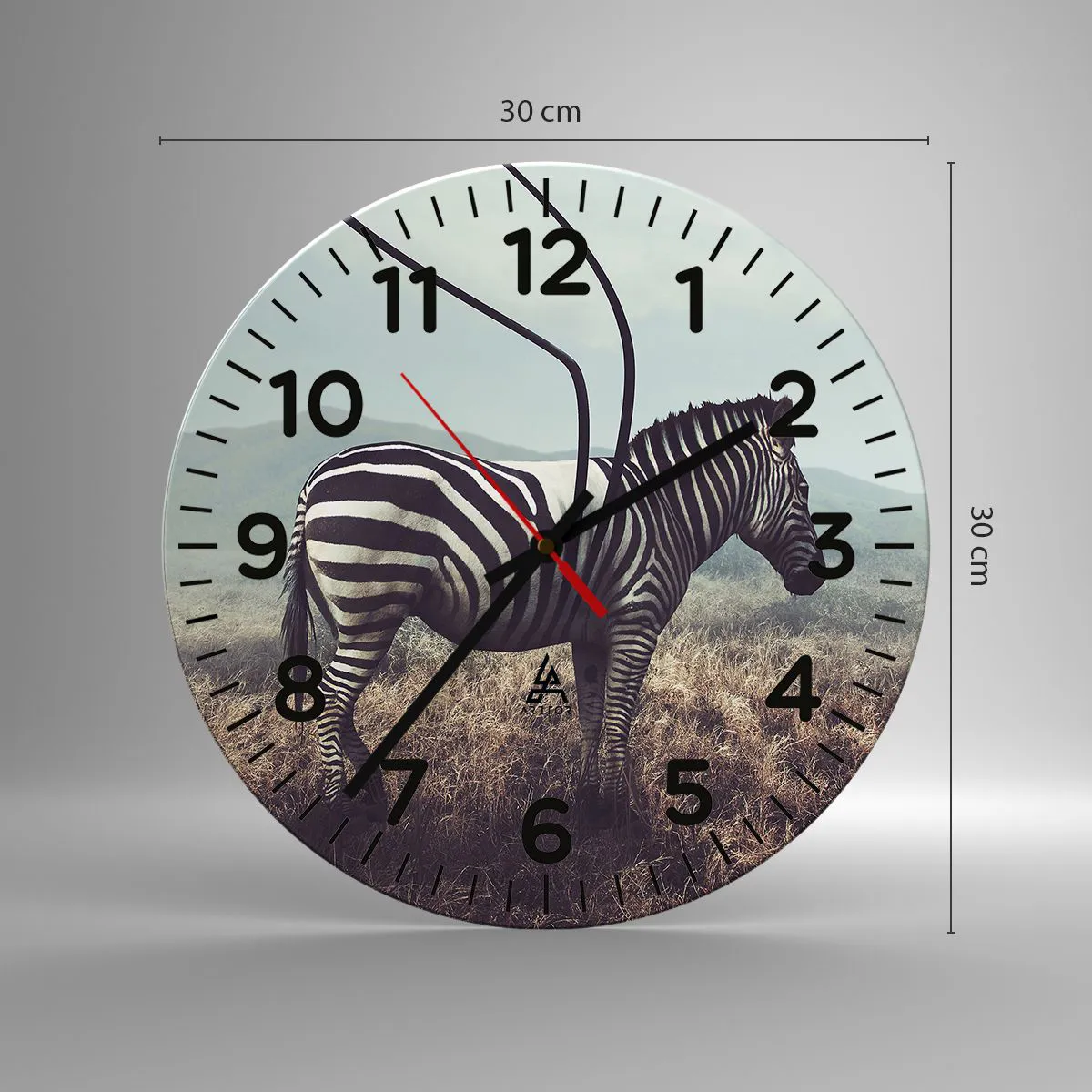 Ceas de perete - Ceas pe sticlă - Atenție! Defecțiune - 30x30 cm