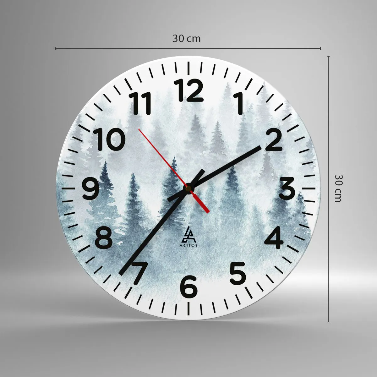 Ceas de perete - Ceas pe sticlă - Înfășurate în ceață - 30x30 cm