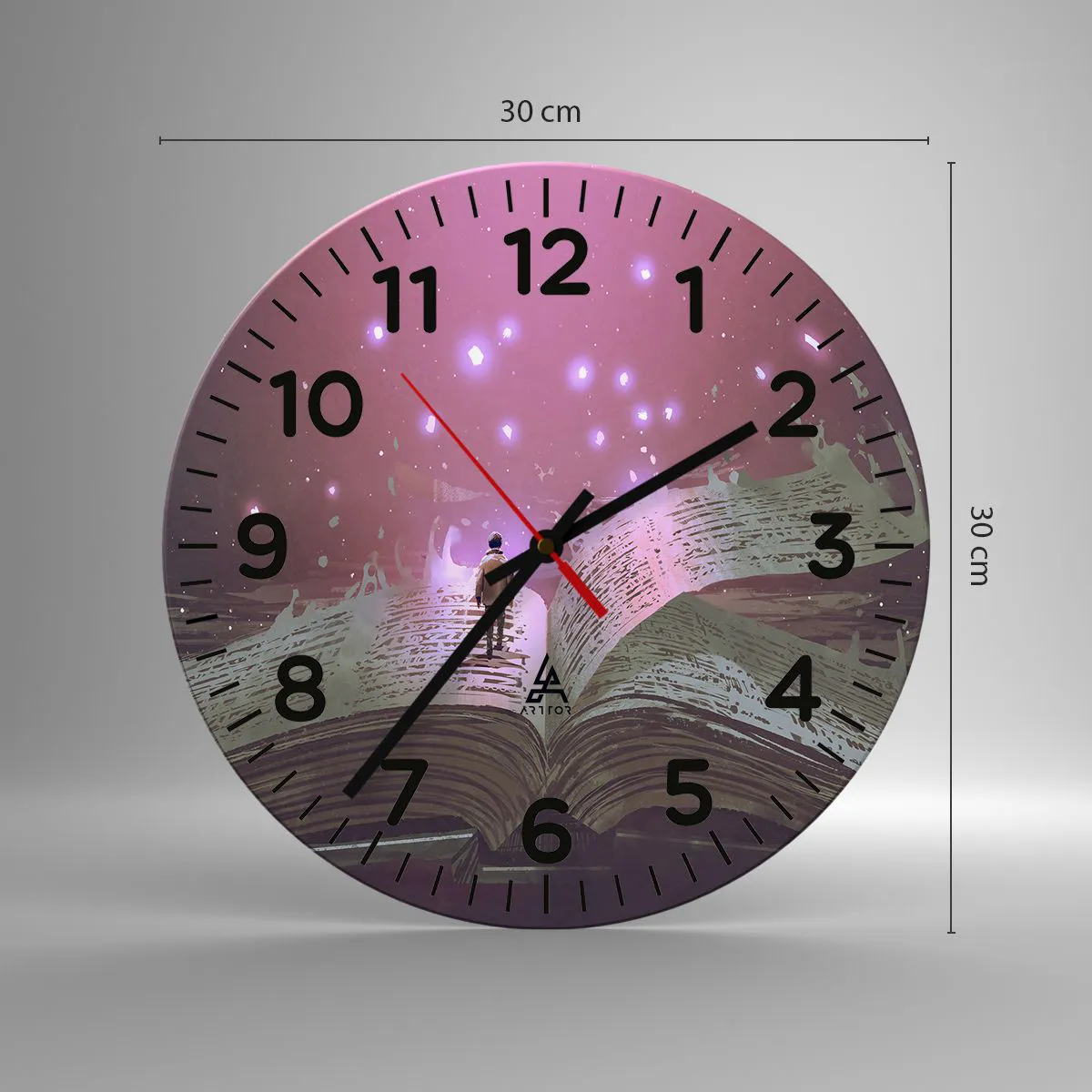 Ceas de perete - Ceas pe sticlă - O invitație către o altă lume - citiți! - 30x30 cm