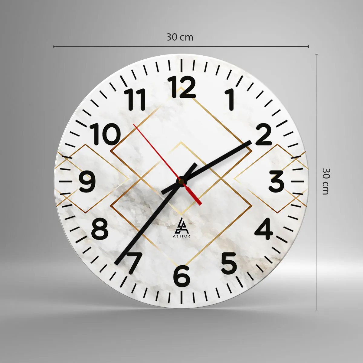 Ceas de perete - Ceas pe sticlă - Vedere spre infinit - 30x30 cm