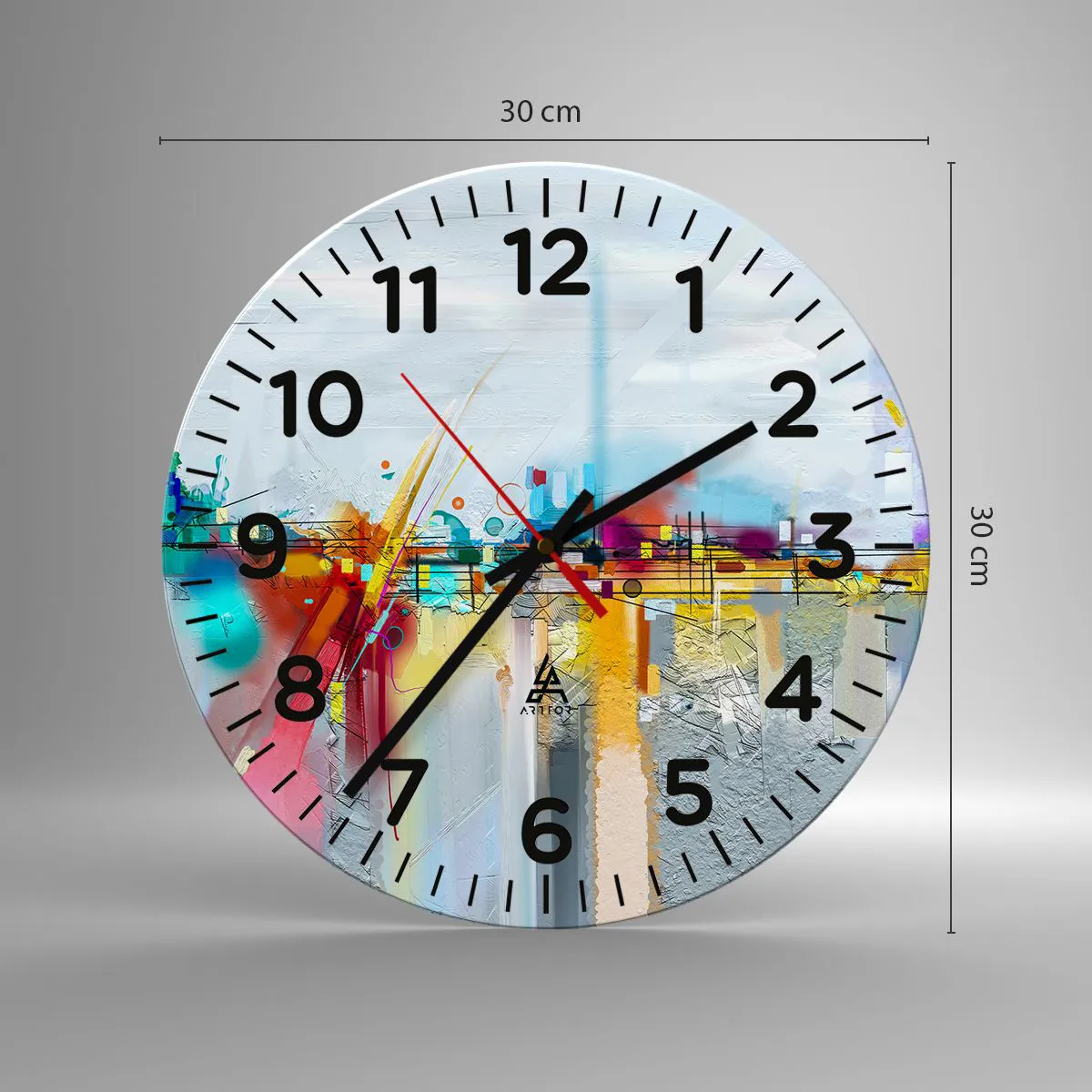 Wanduhr - Glasuhr - Freudenbrücke über den Fluss des Lebens - 30x30 cm