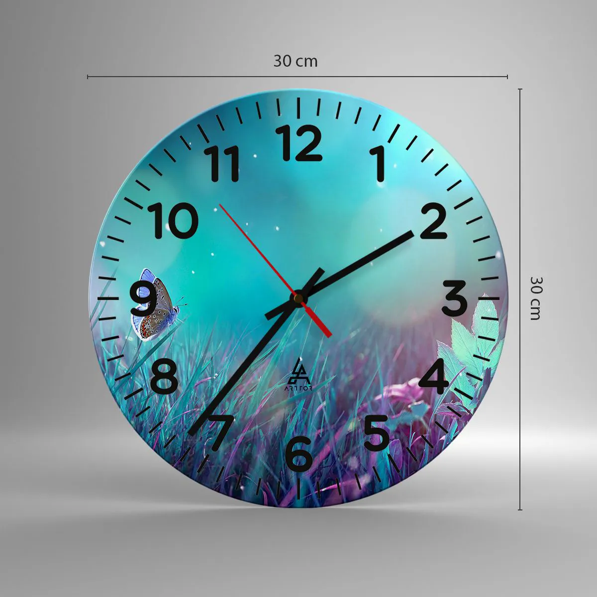 Ceas de perete - Ceas pe sticlă - Viața secretă a luncii - 30x30 cm